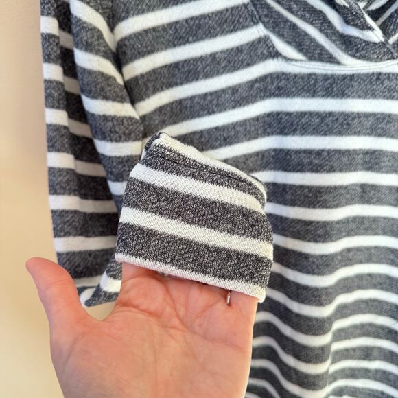 Banana Republic Womens Terry Cloth Sweater Size Small Striped Popover Fisherman - Picture 8 of 10